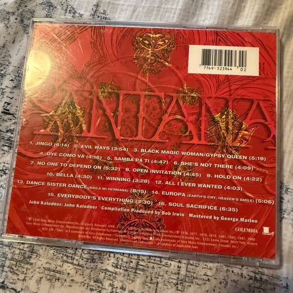 Carlos Santana The Best of Santana CD - Red Cover - Picture 3 of 3